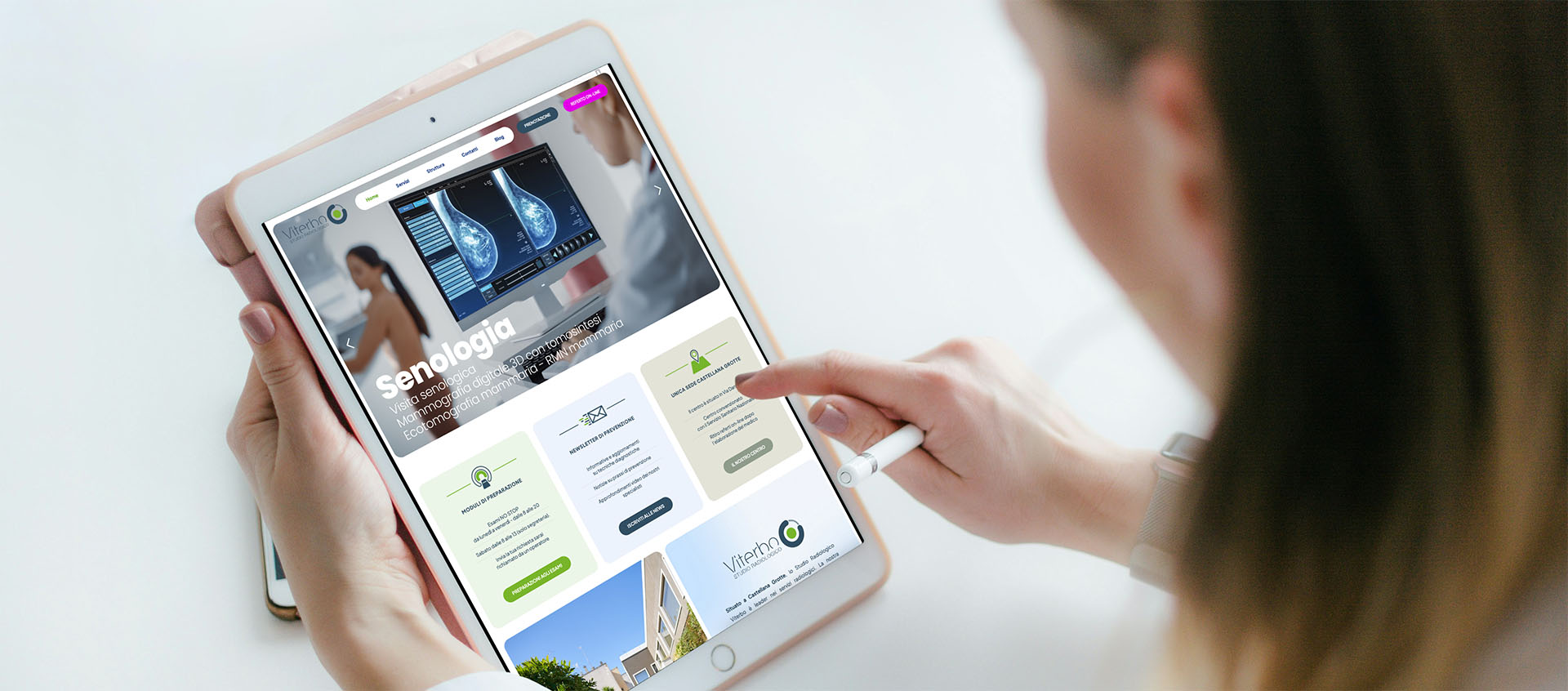 Centri radiologici convenzionati Bari, utente al tablet