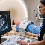 paziente in procinto di fare una RM cardiaca presso lo Studio Viterbo di Castellana Grotte
